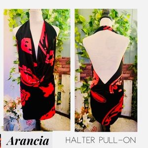 NWOT Arancia Sexy Tropical Halter backless dress